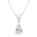 IGI certified 10K White Gold 1/2 cttw Diamond Pear Pendant Necklace (I-J, I1)