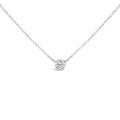 14K White Gold 1.00 Carat Total Weight Bezel Set Round Lab-Grown Diamond Solitaire 18" Pendant Necklace (F-G Color, VS1-VS2 Clarity)