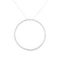 .925 Sterling Silver 5.0 Cttw Prong Set Round-cut Diamond Open Circle Hoop 18" Pendant Necklace (I-J Color, I2-I3 Clarity)