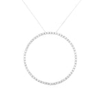 .925 Sterling Silver 5.0 Cttw Prong Set Round-cut Diamond Open Circle Hoop 18" Pendant Necklace (I-J Color, I2-I3 Clarity)