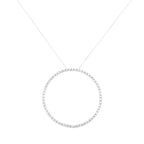 .925 Sterling Silver 5.0 Cttw Prong Set Round-cut Diamond Open Circle Hoop 18" Pendant Necklace (I-J Color, I2-I3 Clarity)