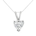 14K White Gold 3/8 Carat Total Weight Heart-Shaped Diamond Classic Solitaire 18" Pendant Necklace (H-I Color, VS2-SI1 Clarity)