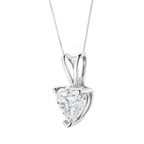14K White Gold 3/8 Cttw Heart-Shaped Diamond Classic Solitaire 18" Pendant Necklace (H-I Color, VS2-SI1 Clarity)