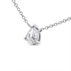AGS Certified 14K White Gold 1/2 Carat Total Weight Diamond Pear 18" Pendant Necklace (H-I Color, VS2-SI1 Clarity)