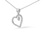 925 Sterling Silver 1/3ct TDW Diamond Heart Pendant Necklace