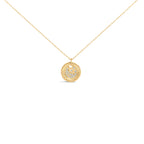 10K Yellow Gold Diamond Accent Crescent Moon Pendant Necklace