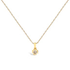 14K Yellow Gold Plated Sterling Silver 1/5 Cttw Diamond Swirl Pendant Necklace