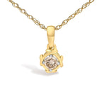 14K Yellow Gold Plated Sterling Silver 1/5 Cttw Diamond Swirl Pendant Necklace