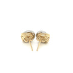 14k Two-Tone Gold Multi-Textured Open Circle Style Entwined Earrings