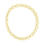 14k Yellow Gold High Polish Oval Mariner Link Necklace (13.8mm)