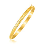 Brazalete de oro amarillo de 14k para niños con cortes de diamante