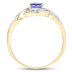 0.75 Carat Genuine Tanzanite .925 Sterling Silver Ring