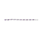 .925 Sterling Silver Oval Purple Amethyst and Diamond Infinity Link Bracelet (I-J Color, I1-I2 Clarity) - 7" Inches