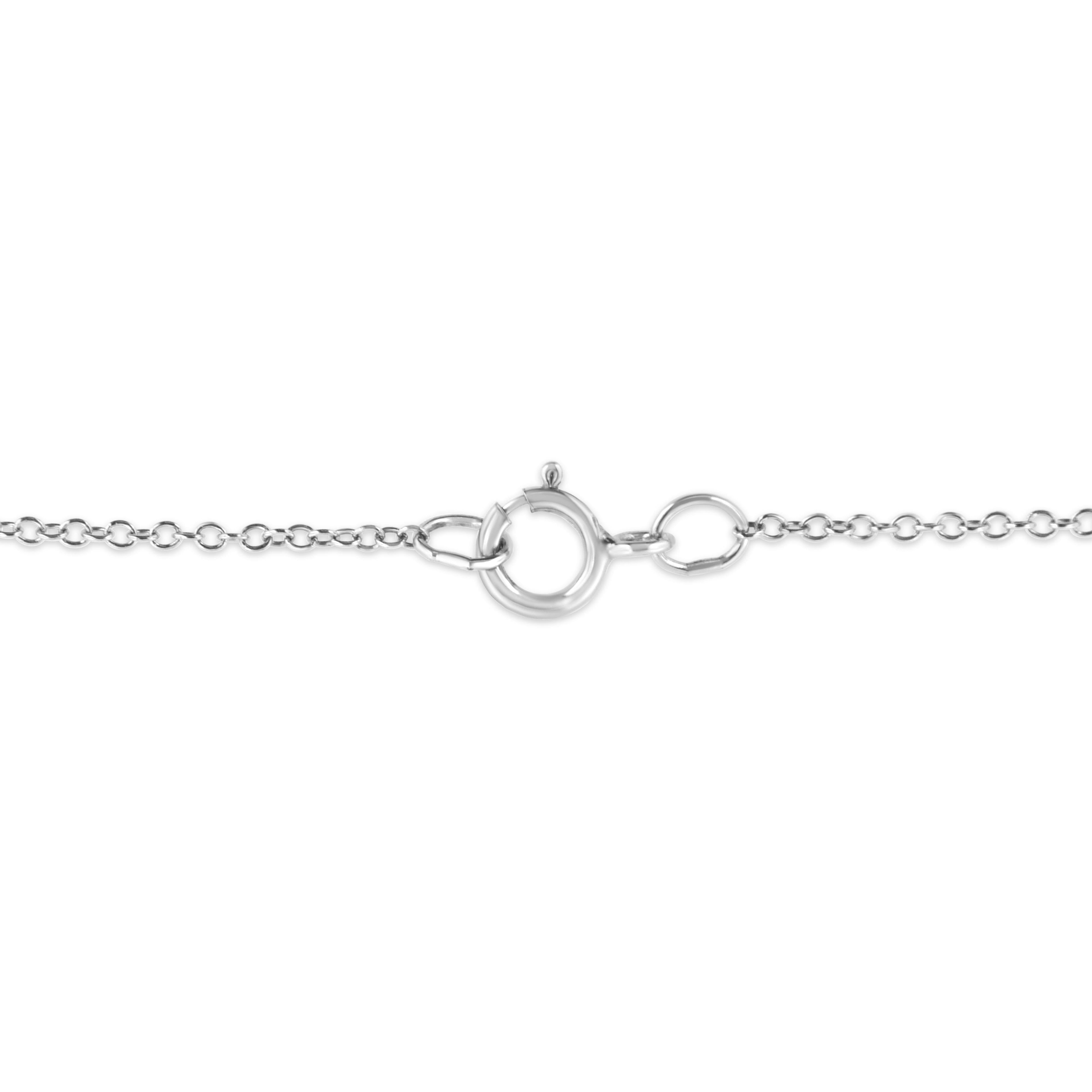 .925 Sterling Silver Pavé and Bezel-Set Diamond Accent Key 18" Heart and Lock Pendant Necklace (K-L Color, I1-I2 Clarity)