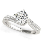 14k White Gold Spiral Design Pronged Diamond Engagement Ring (1 1/8 ct. tw.)