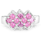 1.20 Carat Genuine Pink Sapphire .925 Sterling Silver Ring