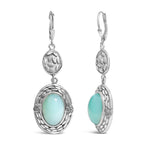 .925 Sterling Silver Chalcedony Diamond Accent Drop and Dangle Earring (K-L Color, I1-I2 Clarity)