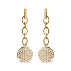 18K Yellow Gold Plated .925 Sterling Silver 1.0 Cttw Diamond Composite Cluster Dangle Chain Earrings (I-J Color, I1-I2 Clarity)