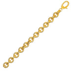 Textured Oval Link Bracelet in 14k Yellow Gold
