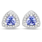 3.22 Carat Genuine Tanzanite & White Topaz .925 Sterling Silver Ring