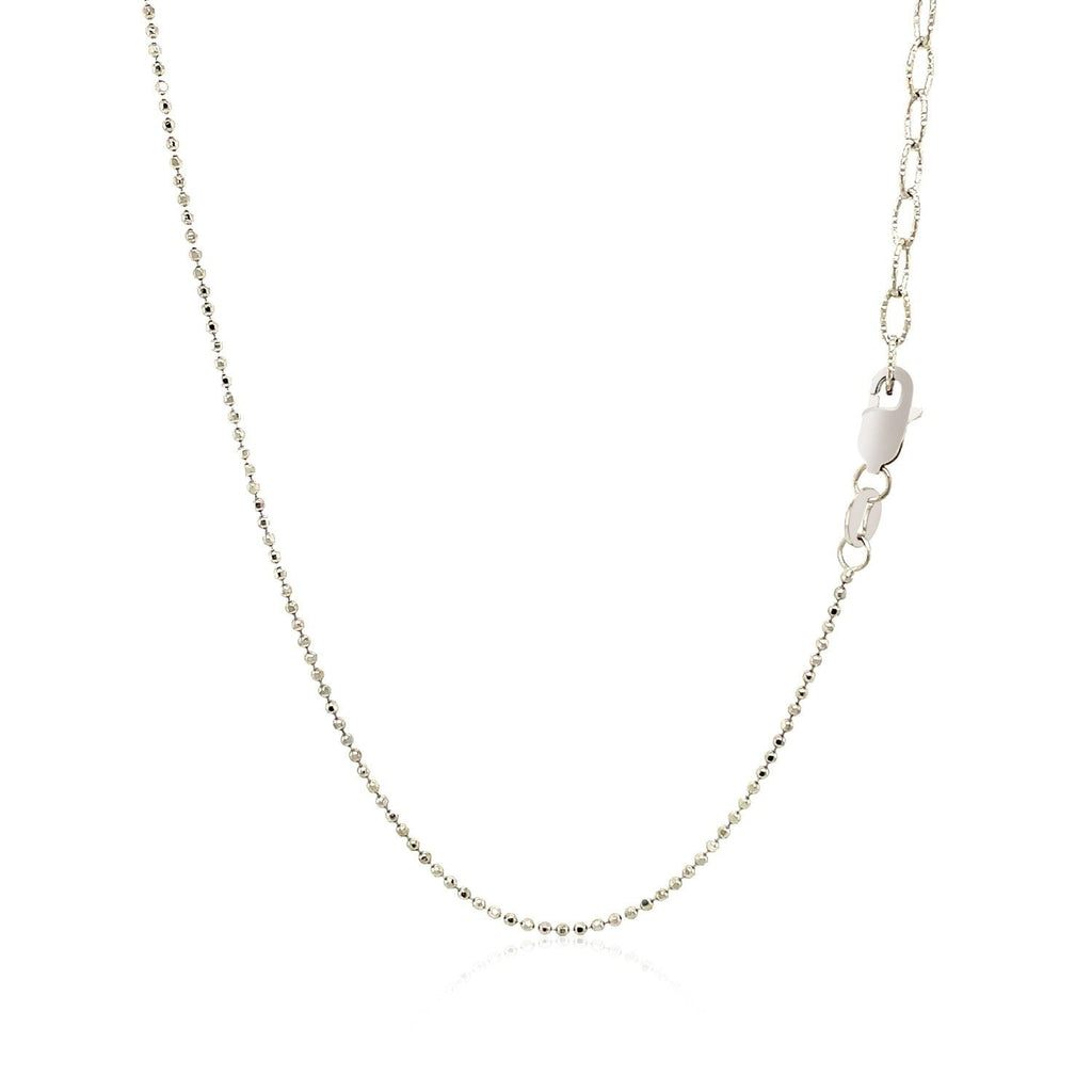 14K White Gold Necklace with Round Diamond Charms