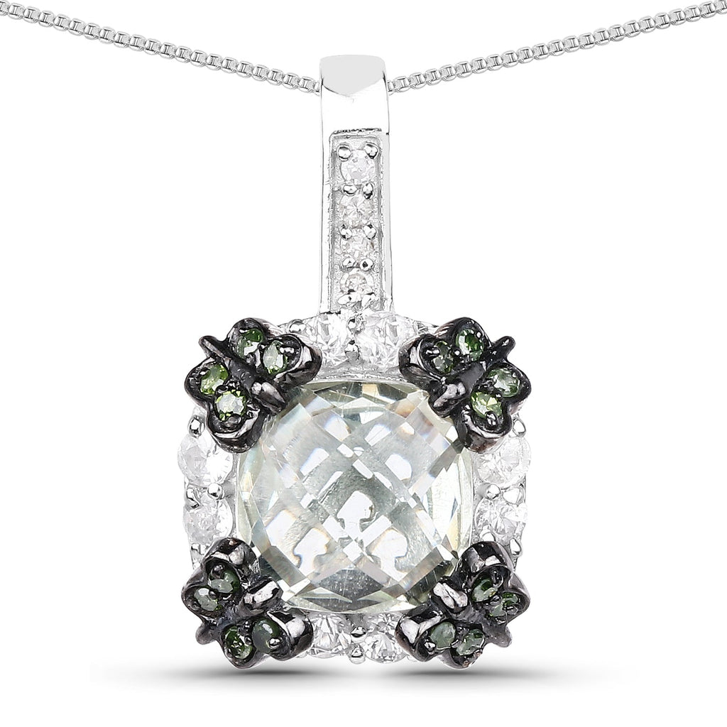 2.72 Carat Genuine Multi-Stone .925 Sterling Silver Pendant