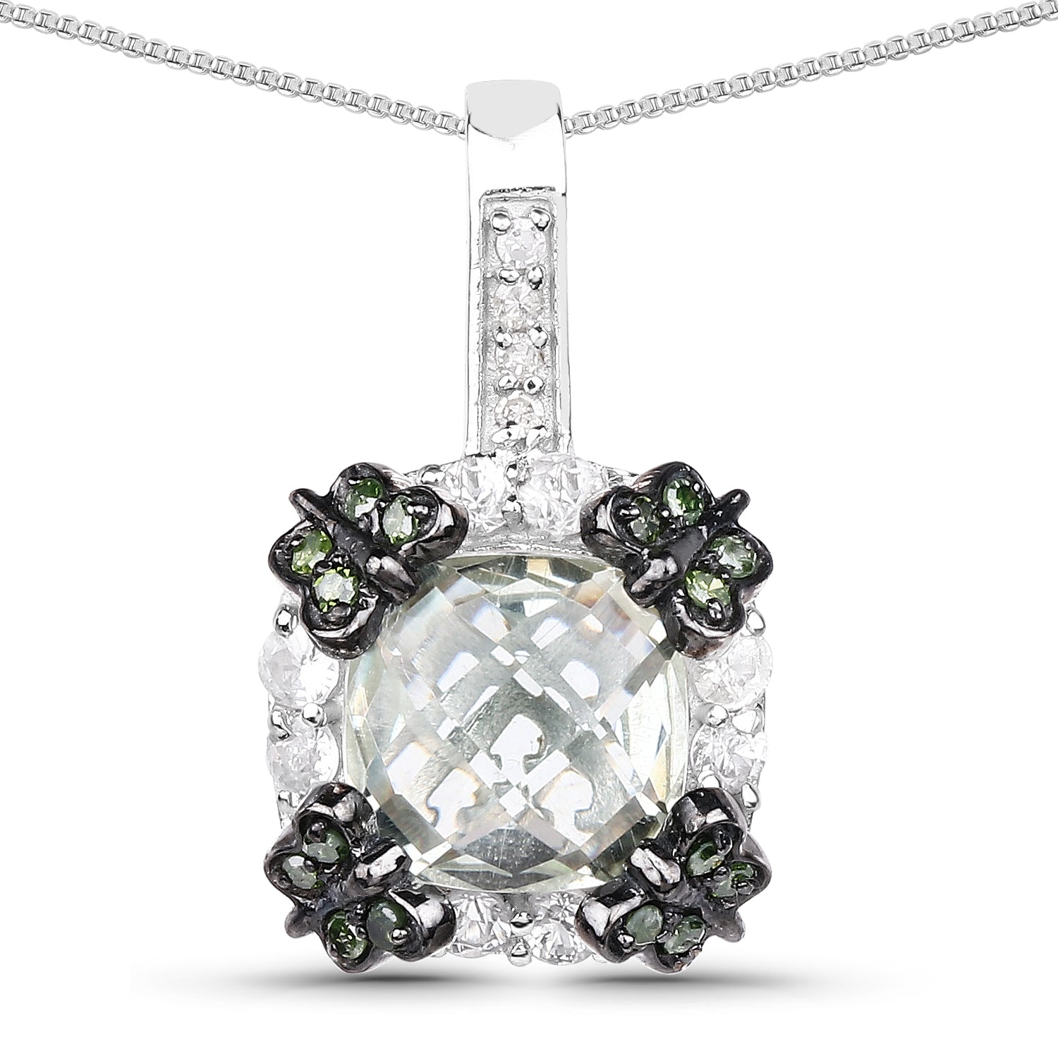 2.72 Carat Genuine Multi-Stone .925 Sterling Silver Pendant