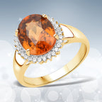 3.90 Carat Genuine Zircon Zanzibar and White Zircon .925 Sterling Silver Ring