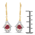 1.20 Carat Genuine Pink Tourmaline .925 Sterling Silver Earrings
