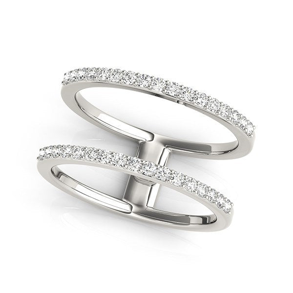 14k White Gold Dual Band Design Ring with Diamonds (1/3 ct. tw.)