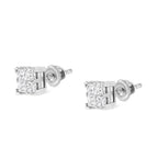 10K White Gold 3/4 Cttw Invisible Set Princess-Cut Diamond Composite Square Stud Earrings (H-I Color, SI2-I1 Clarity)
