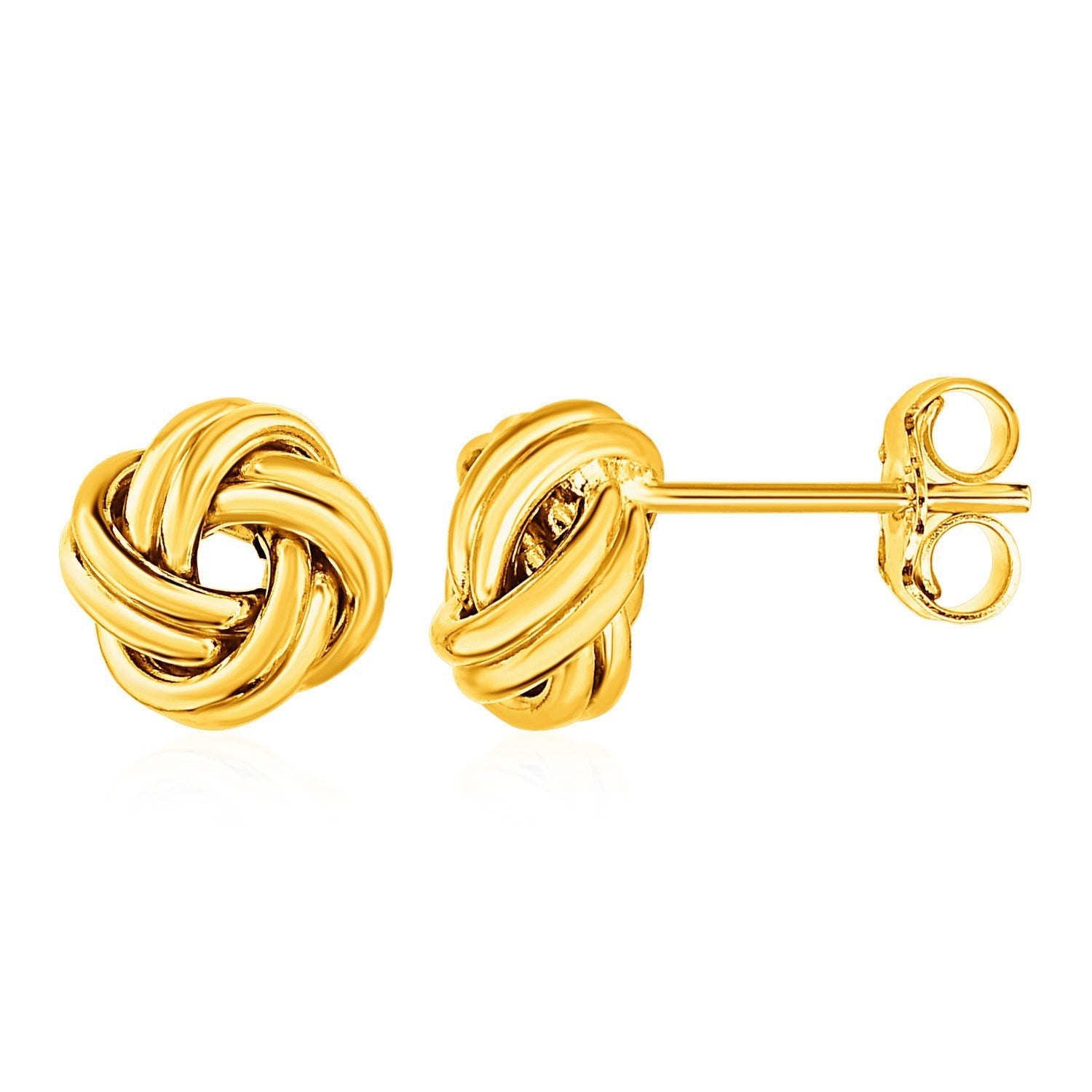 Aretes de Nudo de Amor en Oro Amarillo de 14k