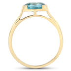 2.00 Carat Genuine Blue Zircon .925 Sterling Silver Ring