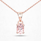 18K Rose Gold Plated 0.70 Carat Genuine Morganite .925 Sterling Silver Pendant