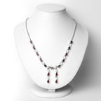 7.65 Carat Genuine Garnet .925 Sterling Silver Necklace