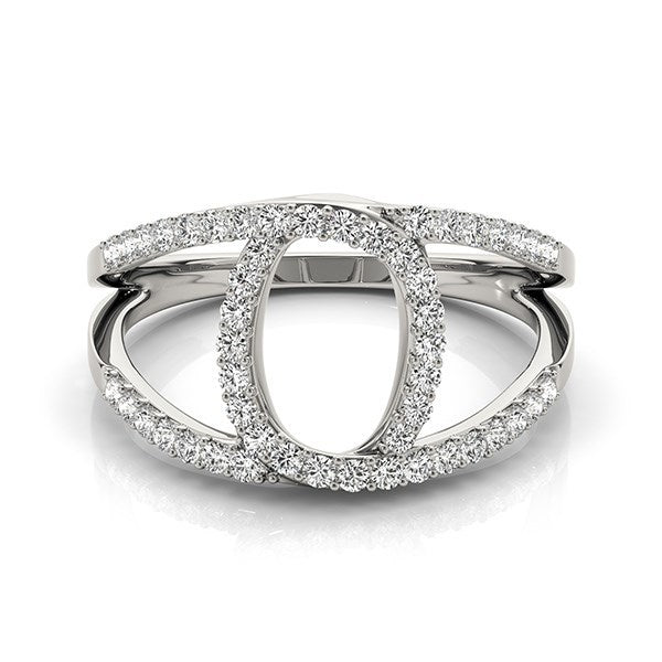 14k White Gold Diamond Loop Style Dual Band Ring (1/2 ct. tw.)