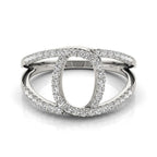14k White Gold Diamond Loop Style Dual Band Ring (1/2 cttw)
