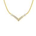 10K Yellow and White Gold 1/2 Cttw Princess Cut Diamond Channel-Set "V" Shape 18" Franco Chain Necklace (H-I Color, SI2-I1 Clarity)