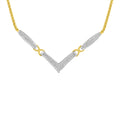 14K Yellow and White Gold 2.0 Cttw Princess Cut Diamond Flared and X-Station V Shaped 18" Franco Chain Statement Necklace (H-I Color, SI2-I1 Clarity)