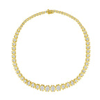 10K Yellow Gold 4 cttw Brilliant Round-Cut Diamond Graduating Riviera Statement Necklace (H-I Color, I2-I3 Clarity)