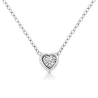 10K White Gold 1/10 Cttw Miracle Set Round-Cut Diamond Square Shape 18" Pendant Necklace (H-I Color, SI2-I1 Clarity)