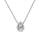10K White Gold 1/10 Cttw Miracle Set Round-Cut Diamond Square Shape 18" Pendant Necklace (H-I Color, SI2-I1 Clarity)