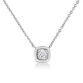 10K Yellow Gold Plated .925 Sterling Silver 1/10 Cttw Miracle Set Round Diamond Square Box Shape 18" Pendant Necklace (K-L Color, I2-I3 Clarity)