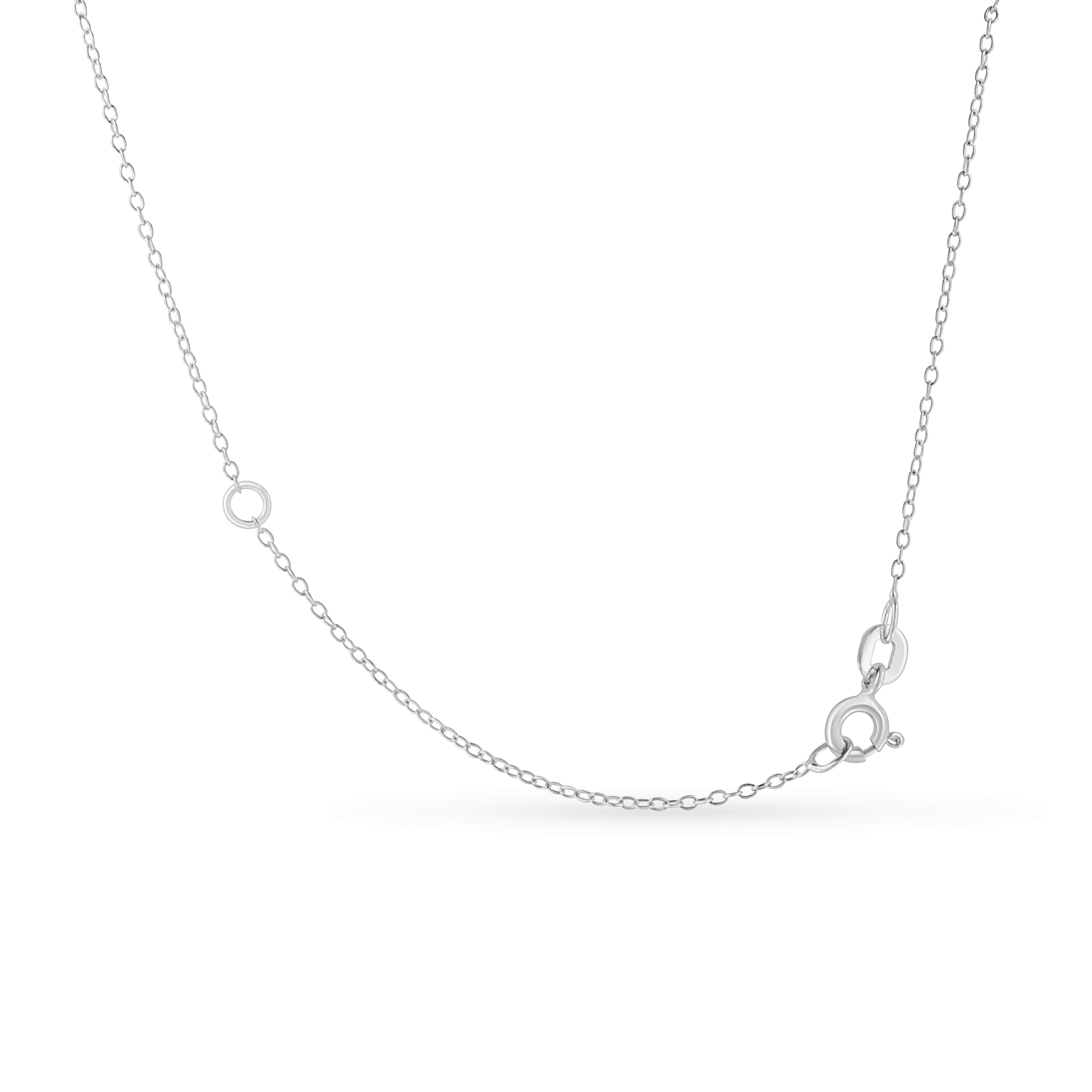 .925 Sterling Silver 1/2 Carat Total Weight Diamond Bezel 18" Pendant Necklace (I-J Color, I2-I3 Clarity)
