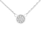 10K White Gold 1/4 Cttw Diamond Flower Pendant Necklace (I-J Color, I2-I3 Clarity) - Adjustable 16-18" chain