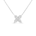 10K White Gold 1/2 Carat Total Weight Brilliant Round Diamond Marquise Shaped 4 Leaf Clover Adjustable 16-18" Inch Pendant Necklace (I-J Color, I1-I2 Clarity)