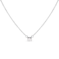 14K White Gold 1/4 Carat Total Weight Lab Grown Oval Solitaire Diamond East West 18" Pendant Necklace (G-H Color, VS2-SI1 Clarity)