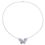 3.31 Carat Genuine Tanzanite & White Topaz .925 Sterling Silver Pendant