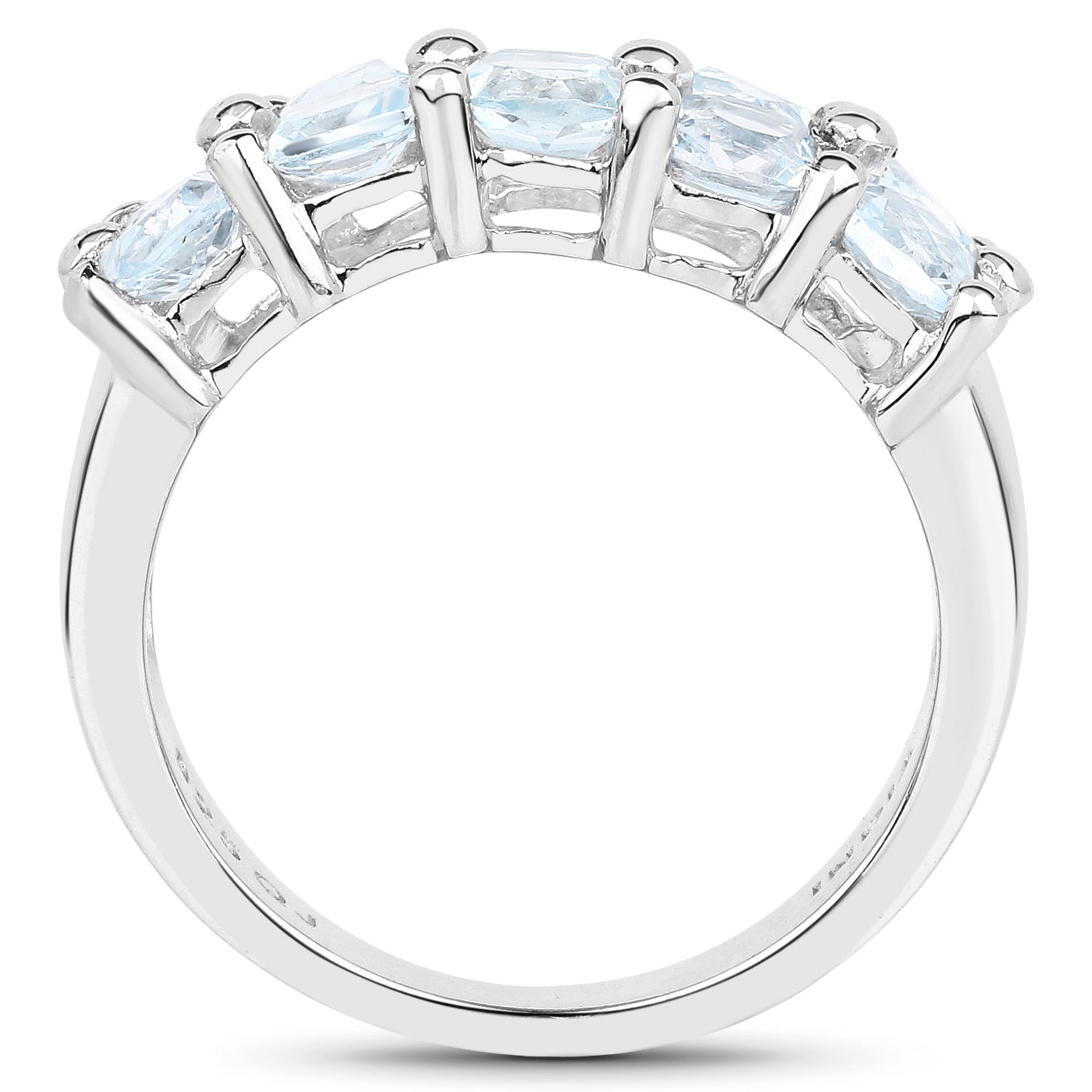 3.60 Carat Genuine Blue Topaz .925 Sterling Silver Ring
