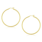 10k Yellow Gold Polished Hoop Earrings (45 mm)